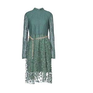 JUST CAVALLI GREEN LACE-TRIMMED DRESS SIZE 40